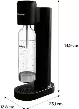Sodapop Wassersprudler Cooper Pro Schwarz Matt + 850ml PET-Flasche