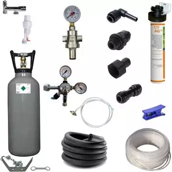 BieTal Anschlußpaket Sprudel Tafelwassergerät Aktivkohle Filter 6Kg CO2 Untertisch UTK 200704-012