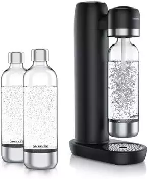 Arendo Soda Maker schwarz mit 3x 1000 ml Flaschen (307780)