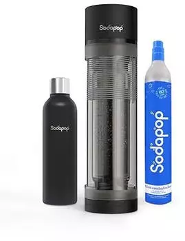 Sodapop Logan matt schwarz 1x 850ml + Edelstahlflasche Joy ECO Matt Schwarz