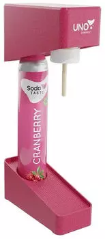 SodaTASTE Wassersprudler UNO Set inkl Flasche & CO2-Zylinder Magenta