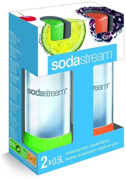SodaStream PET-Flasche Duo-Pack grün/orange (2 x 0,5 Ltr.)