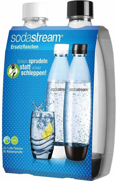 SodaStream PET Sprudelflaschen Duopack schwarz und weiß 1000ml