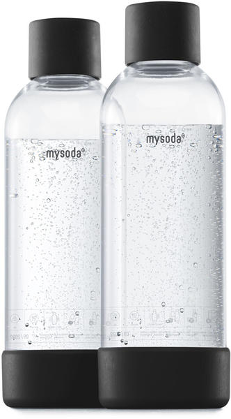 mysoda Trinkflaschen (2 x 1 Liter) schwarz
