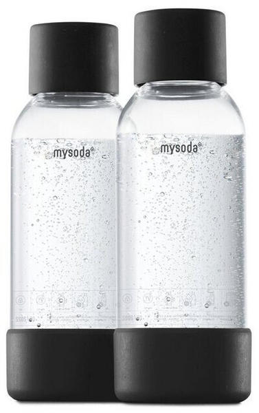 mysoda PET-Wasserflasche (2 x 500ml) schwarz