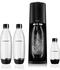 SodaStream Terra Black Value Pack x3 mit 2 x 1L Flaschen und 1 x 1/2L Flasche spülmaschinenfest und 1 x Quick Connect Zylinder