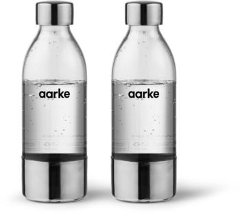 Aarke Wasserflasche 2x 0,45l PET silber