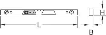 KS Tools Elektriker-Wasserwaage Aluminiumprofil magnetisch 600mm (204.5471)