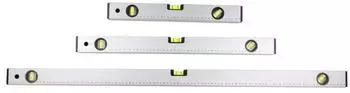 Kinzo Wasserwaagen-Set 40/60/100cm, 0°/45°/90°, Aluminium, grau
