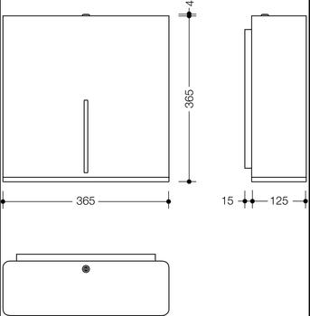 Hewi Serie 805 WC-Großpapierrollenhalter edelstahl gebürstet/reinweiß (805.21.600 99)