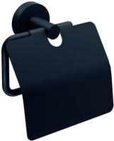 Tesa Toilettenpapierhalter Moon Black, schwarz, zum Kleben, f&uuml;r 1 Rolle, aus Metall