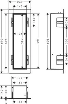 Hansgrohe XtraStoris Rock Toilettenbürstenhalter mit Ablage und befliesbarer Tür Mattweiß (56060700)