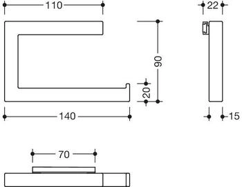Hewi System 900 Q Papierrollenhalter B: 140 H: 90 schwarz matt Ausführung rechts 900Q21.00060 DC