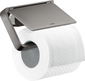 Hansgrohe Universal Accessories Papierrollenhalter mit Deckel, Metall, Polished Black Chrome (42836330)