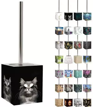 Sanilo WC-B&uuml;rste "Cool Cat" mit Halter, Edelstahlgriff, austauschbarer Kopf (Cool Cat)