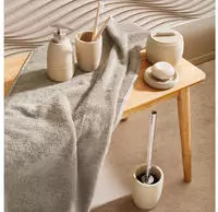 Kleine Wolke WC-Garnitur "" Sand"" aus Polyresin (Kunststein)