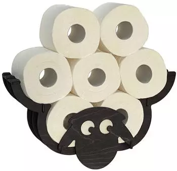 DanDiBo Toilettenpapierhalter Schaf Wand, Holz, Schwarz (1036451139)