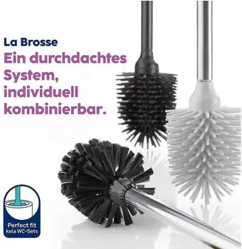 Kela La Brosse WC-Bürste Edelstahlgriff Soft Nylon schwarz 42,5cm (20163)