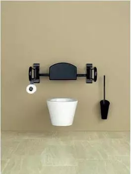 Hewi 801 Toilettenb&uuml;rstengarnitur 801.20.10086 sand, Wandmontage, langer Stiel