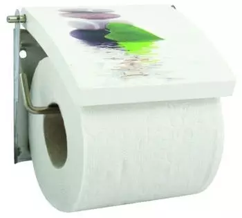 MSV Lingga Toilettenpapierhalter Wand, MDF & Edelstahl, Weiß (140837)