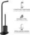 Wenko Levante Stand WC-Garnitur mit Rollenhalter, Metall, schwarz (26351100)
