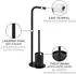Wenko Levante Stand WC-Garnitur mit Rollenhalter, Metall, schwarz (26351100)