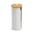 Relaxdays Toilettenpapier-Aufbewahrung 3 Rollen, Metall/Holz, rund, weiß (14.5x49x14.5cm)