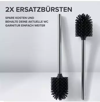 ovimar Vesborg Ersatzb&uuml;rste 2er-Set, Edelstahlgriff, Silikonborsten, silber