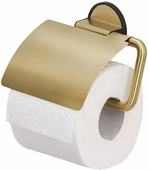 Tiger Tune Toilettenpapierhalter mit Deckel, Messing gebürstet/schwarz (1326635646)