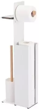 Spirella Yoni WC-Kombination mit Smartphone-Halterung, Stahl & Bambus, mattwei&szlig; (MSV23-10/22574)