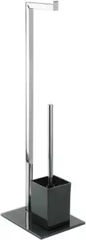 MSV Sydney WC-Garnitur Glas und Metall, schwarz (141315)