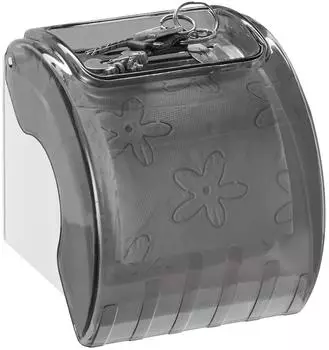 Relaxdays Toilettenpapierhalter mit Ablage & Abdeckung, Kunststoff, grau/wei&szlig;, 4er-Set (15x13,5x15cm)