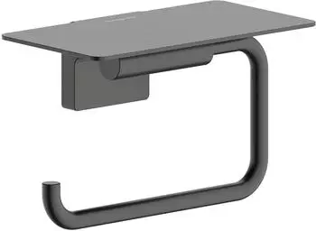 Hansgrohe AddStoris S Toilettenpapierhalter 41789340 mit Ablage, brushed black chrome