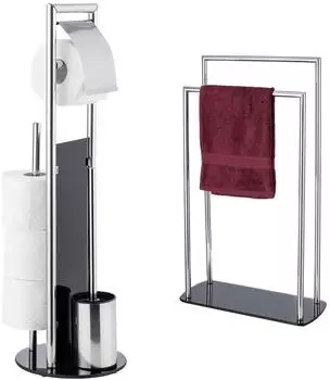Wenko Ravina WC-Garnitur mit Handtuchst&auml;nder, Edelstahl, 2-tlg. (71344800)