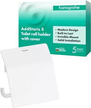 Hansgrohe AddStoris S Toilettenpapierhalter 41783700 mit Deckel, mattweiß
