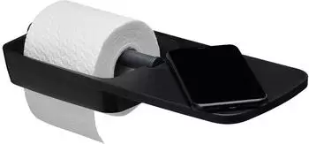 Tiger Tess Toilettenpapierhalter mit Ablage, Schwarz/Anthrazit (1329120746)