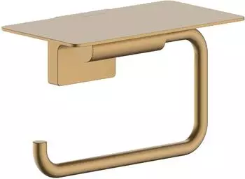 Hansgrohe AddStoris S Toilettenpapierhalter 41789140 mit Ablage, brushed bronze