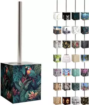 Sanilo WC-B&uuml;rste &bdquo;Exotic" mit Halter, Edelstahlgriff, rechteckig, gr&uuml;n