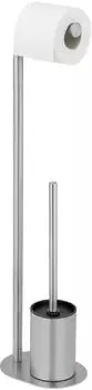 Wenko Levante Stand-WC-Garnitur mit Toilettenpapierhalter, Edelstahl, schwarz (26349100)