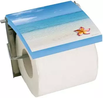 MSV Paraiso Toilettenpapierhalter MDF, Edelstahl, blau (141285)