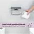 bremermann PIAZZA Toilettenpapierhalter mit Glasablage, Edelstahl matt, grau (90183)