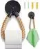 Hennez Anton Toilettenpapierhalter Seil, Metall/Jute, schwarz (ANTON_BLACK)