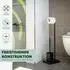 bremermann Stand-WC-Garnitur 2in1 WC-Bürste & Rollenhalter, schwarz/Bambus