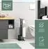 eluno Stand-WC-Garnitur 4in1, Edelstahl und Glas, schwarz