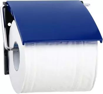 MSV Toilettenpapierhalter Wandmontage PS & Chromstahl, dunkelblau (141904)