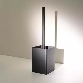 Designfabrik Hamburg Toilettenb&uuml;rste Silikon, Metallhalter, schwarz