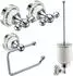 PaulGurkes Bad-Accessoires Set Nostalgie Retro Haken, WC-Bürste, WC-Papierhalter (PGSETCOSMOS1)