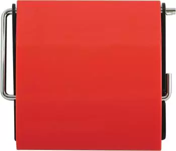 MSV Wandmontierter Toilettenpapierhalter, PS & Chromstahl, rot (141911)