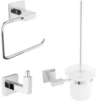 PaulGurkes WC-Set mit Bürste, Halter und Papierhalter (SETWC9000)