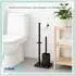 Relaxdays WC-Garnitur mit Toilettenpapierhalter und Klobürste, Metall, weiß (10051340_49)
